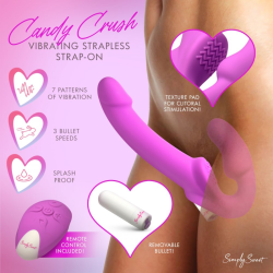 Candy Crush - Purple Vibrating Strapless Strap-On w/Remote