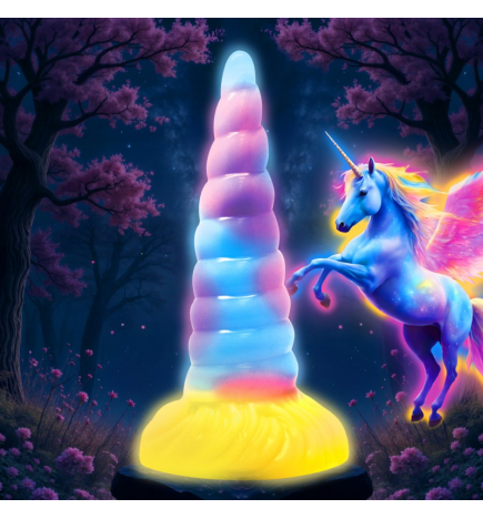 Unicorn Glow-in-the-Dark Vibrating Silicone Dildo