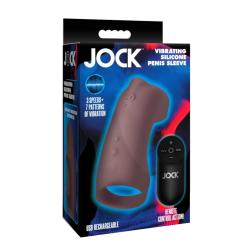 Vibrating Silicone Penis Sleeve - Dark