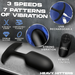 Vibrating Weighted Silicone Anal Plug - Large
