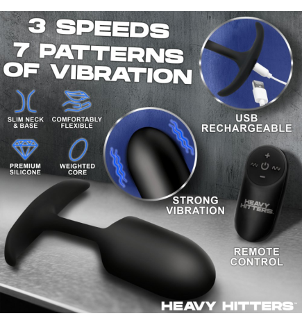 Vibrating Weighted Silicone Anal Plug - Large