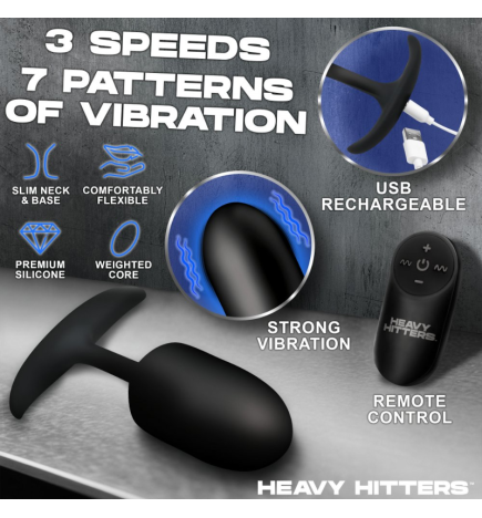 Vibrating Weighted Silicone Anal Plug - XLarge