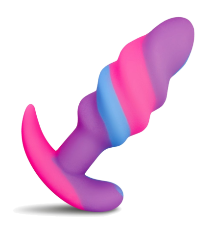 Unicorn Swirl Silicone Butt Plug - Small