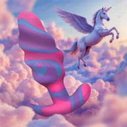 Unicorn Swirl Silicone Butt Plug - Medium