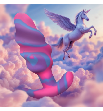 Unicorn Swirl Silicone Butt Plug - Medium