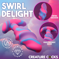 Unicorn Swirl Silicone Butt Plug - Medium