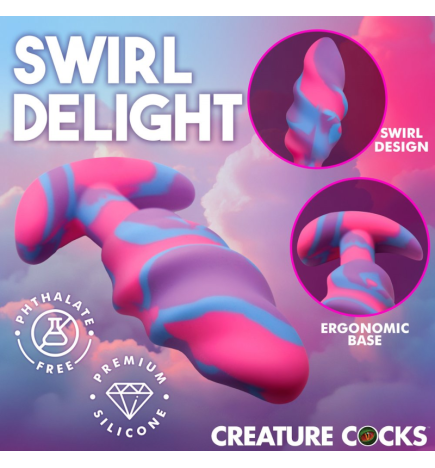 Unicorn Swirl Silicone Butt Plug - Medium
