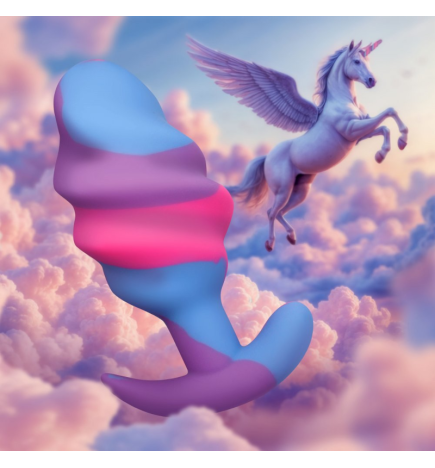 Unicorn Swirl Silicone Butt Plug - Large