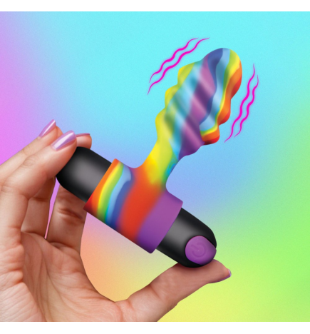 Vibrating Rainbow Butt Plug