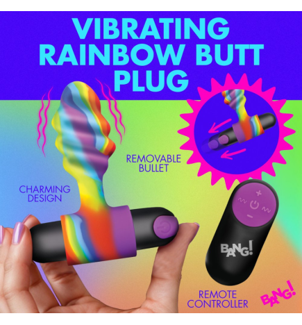 Vibrating Rainbow Butt Plug