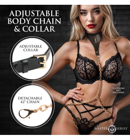 Captivate Collar with Body Chain - Black