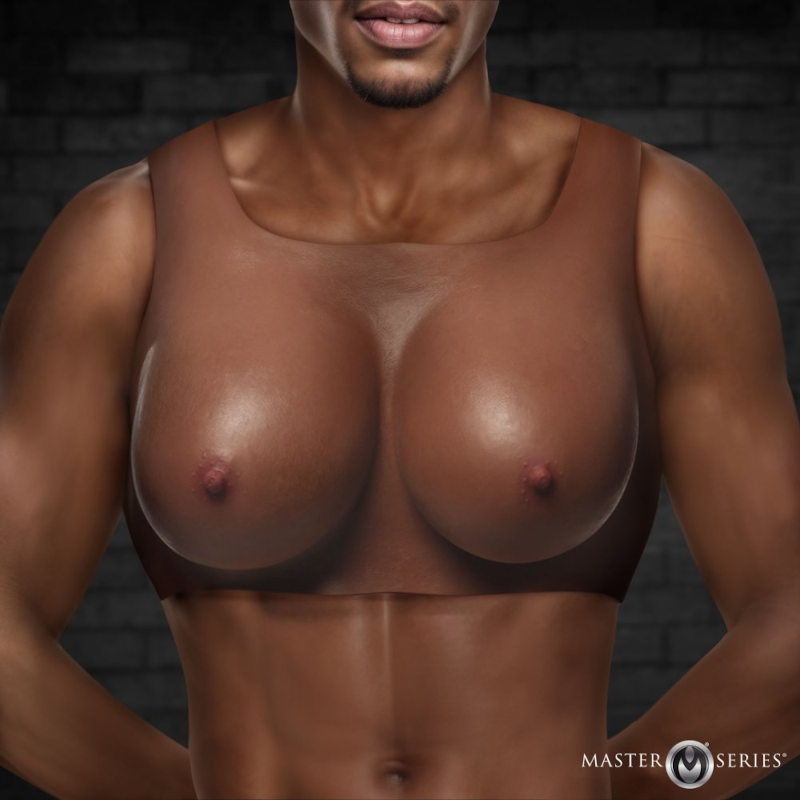 Perky Pair D-Cup Silicone Breasts - Dark