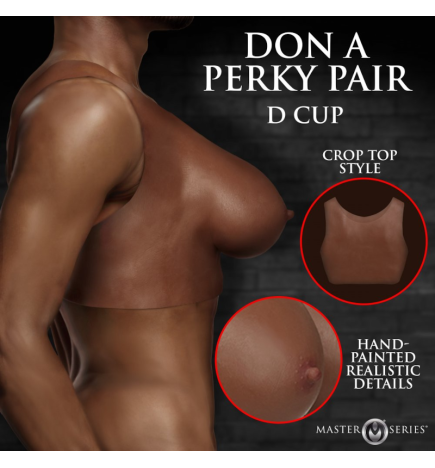 Perky Pair D-Cup Silicone Breasts - Dark