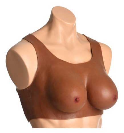 Perky Pair D-Cup Silicone Breasts - Dark