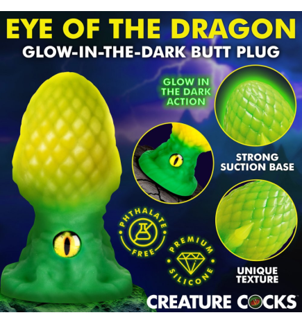 Eye of the Dragon Silicone Butt Plug - Green
