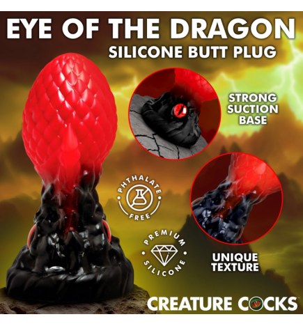 Eye of the Dragon Silicone Butt Plug - Red
