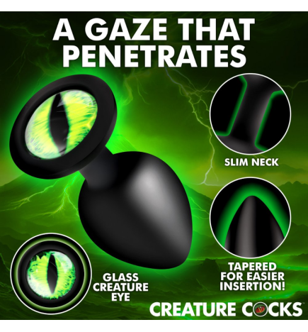 Creature Eye Green Eye Silicone Butt Plug - Medium