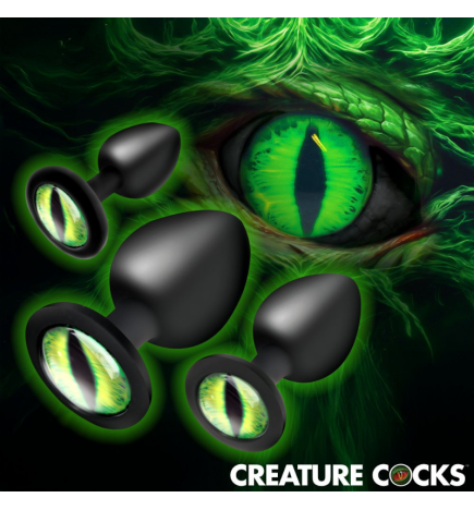 Creature Eyes Green Eye Silicone Butt Plug Set