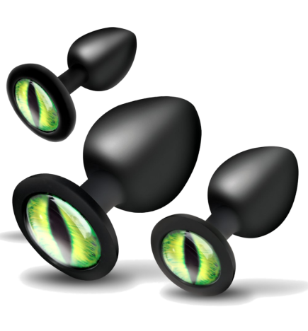 Creature Eyes Green Eye Silicone Butt Plug Set