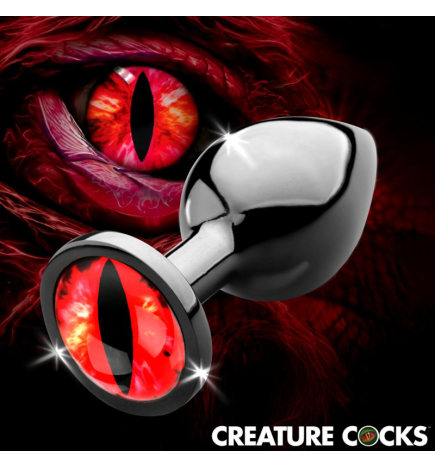 Sinister Eye Red Eye Metal Butt Plug - Medium