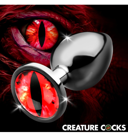 Sinister Eye Red Eye Metal Butt Plug - Large