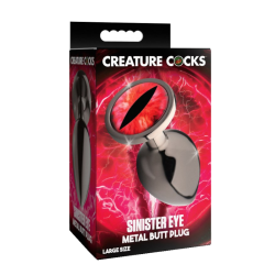 Sinister Eye Red Eye Metal Butt Plug - Large
