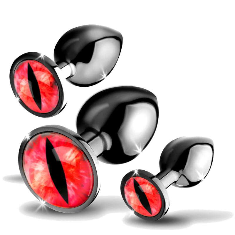 Sinister Eyes Red Eye Metal Butt Plug Set Sinister Eyes Red Eye Metal Butt Plug Set