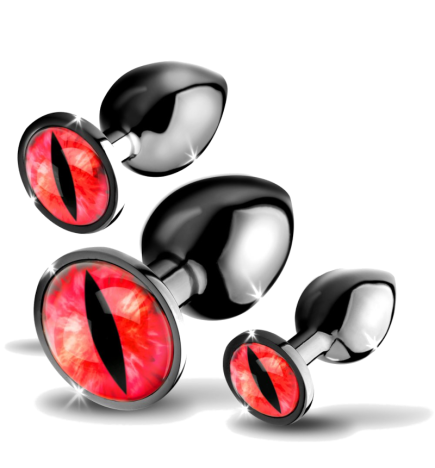 Sinister Eyes Red Eye Metal Butt Plug Set