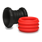 2-in-1 Silicone Cock Ring - Red
