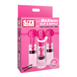 MAXtwist Clit & Nipple Triple Sucker Set - Pink