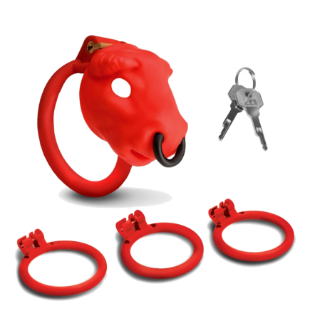 Bull Chastity Cage - Red