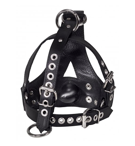 Strict Leather Bishop Head Harness with Removable Gag