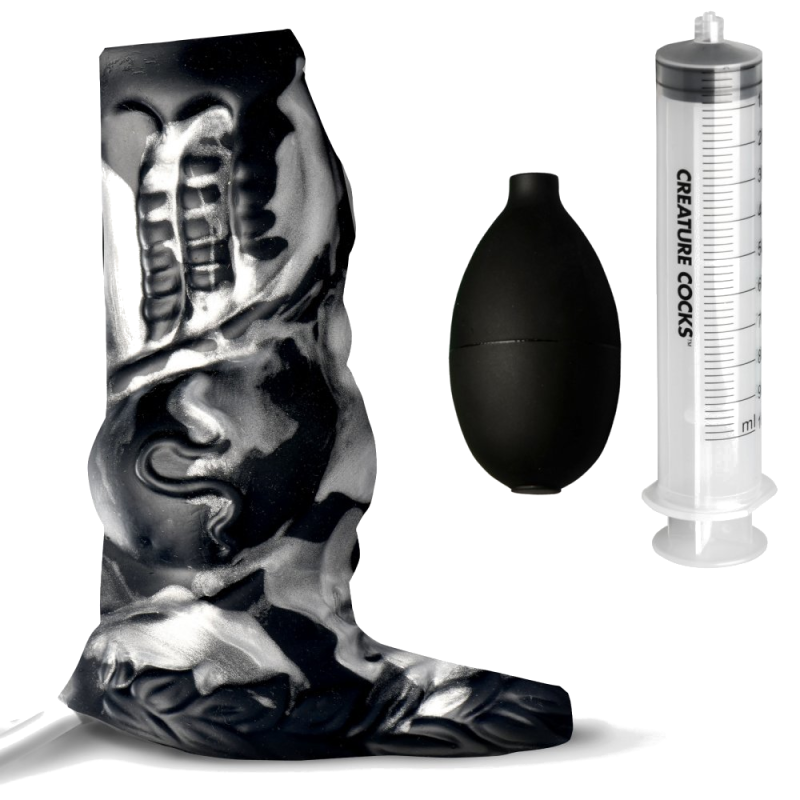 Night Prowler Squirting Silicone Penis Enhancer - Silver Night Prowler Squirting Silicone Penis Enhancer - Silver
