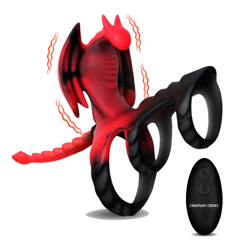 Dragon Flight Vibrating Silicone Cock Ring