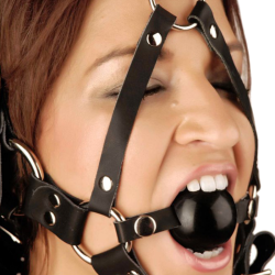 Leather Ball Gag Harness