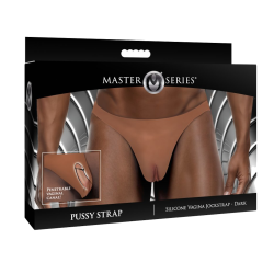 Pussy Strap Silicone Vagina Jockstrap - Dark
