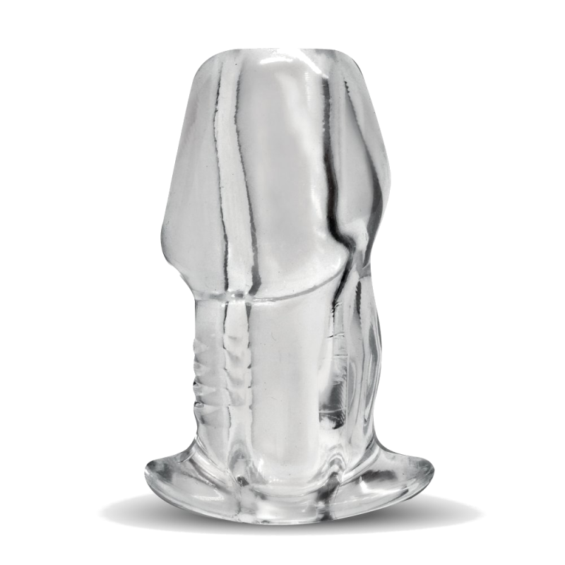 Dicked Clear Hollow Anal Plug - Small