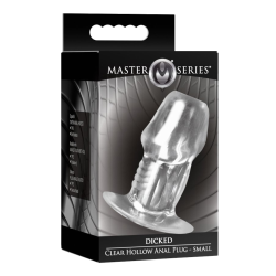 Dicked Clear Hollow Anal Plug - Small