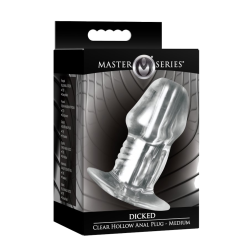 Dicked Clear Hollow Anal Plug - Medium
