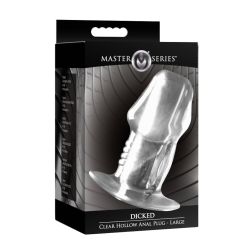 Dicked Clear Hollow Anal Plug - Large