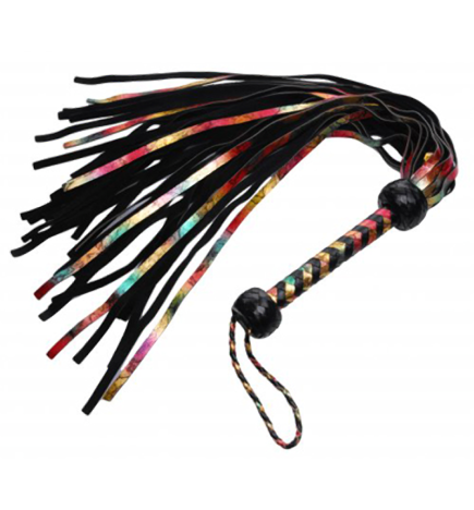 Rainbow Lambskin Leather Flogger