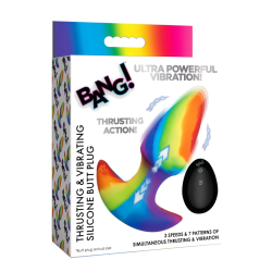 Thrusting and Vibrating Silicone Butt Plug