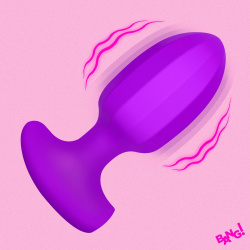 Ribbed Vibrating Silicone Butt Plug
