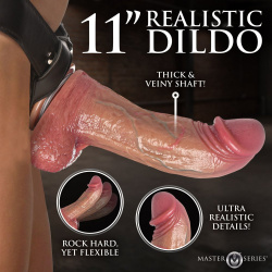 11" Silicone Dildo with Harness