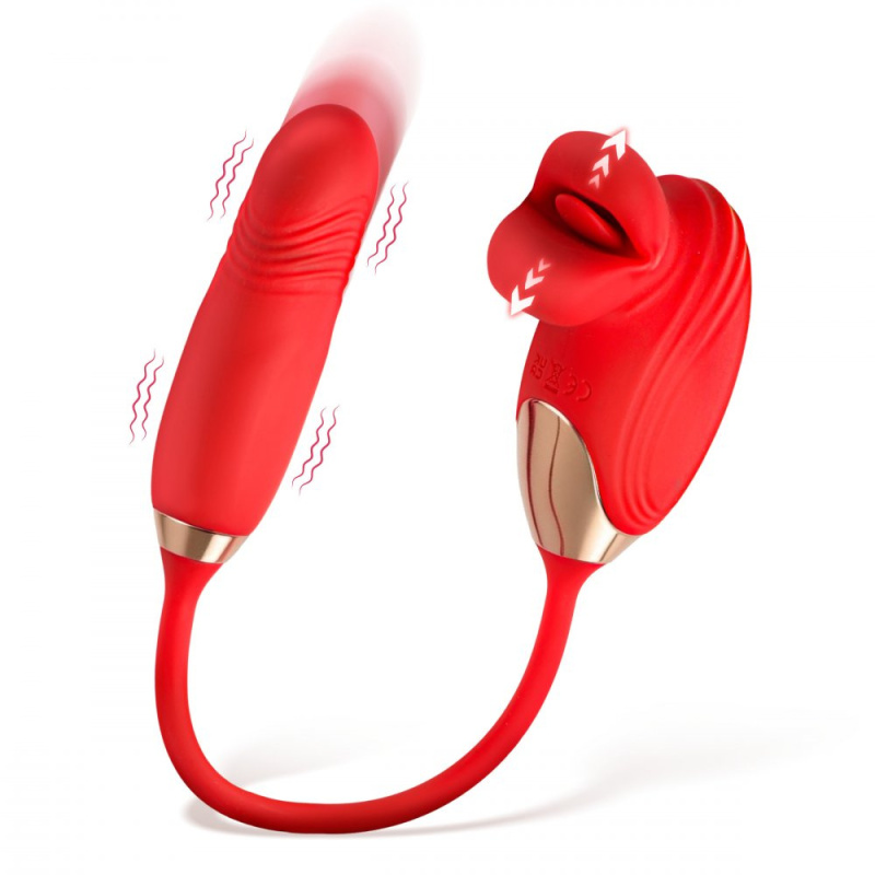 Bliss Kiss Kissing Clitoral Stimulator w/ Thrusting Vibrator Bliss Kiss Kissing Clitoral Stimulator w/ Thrusting Vibrator