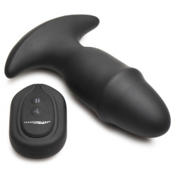 Rim Slide 10X Sliding Ring Silicone Butt Plug with Remote