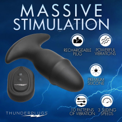 Rim Slide 10X Sliding Ring Silicone Butt Plug with Remote