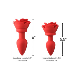28X Silicone Vibrating Rose Anal Plug with Remote