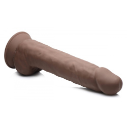 Silexpan Dark Hypoallergenic Silicone Dildo with Balls - 10 Inch