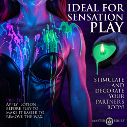 Burning Heart Blacklight Reactive Heart Drip Candle Set of 3